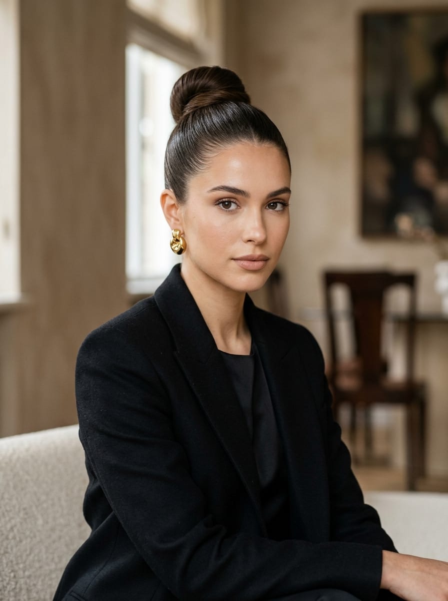 Sleek High Updo - Hochsteckfrisur für lange Haare